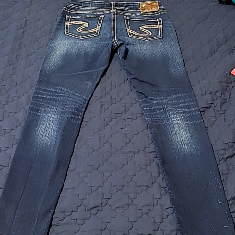 Silver Mid Rise Skinny Jeans - Picture 2 of 6
